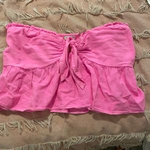 American Eagle Pink Strapless Top